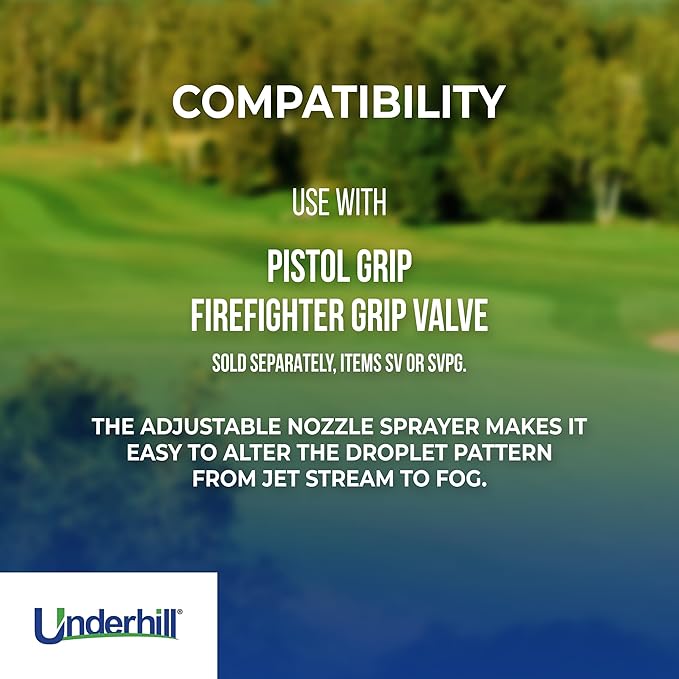 Underhill Garden Water Hose Nozzle Sprayer Jet Attachment, Heavy-Duty Metal and Rubber, Adjustable, Magnum UltraMax Premium Plus Series 3/4" High Flow Turbo Shift, NG550-DFH-75
