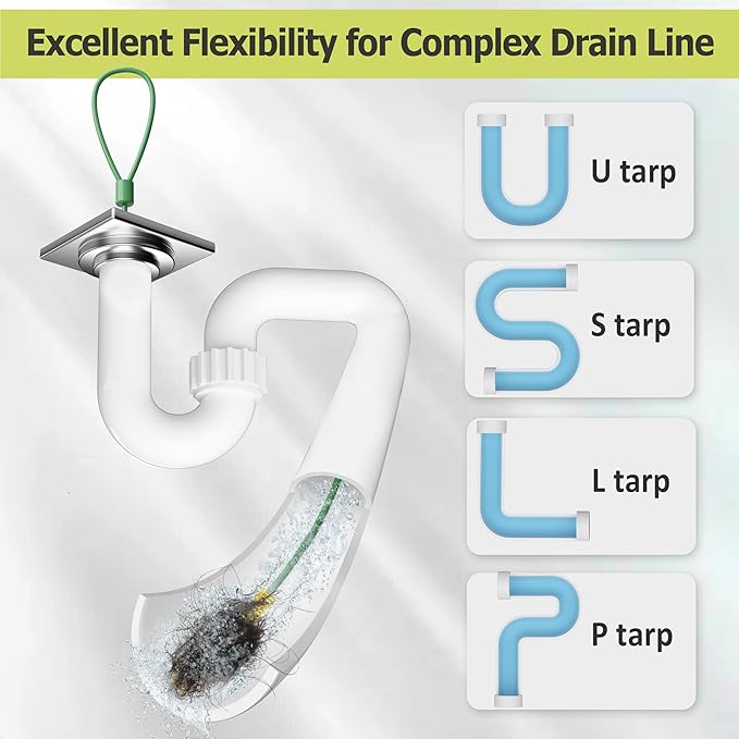 Kelly's Collection 30 Inch Drain Snake Hair Clog Remover Tool, Anti-Break Sink Snake Drain Cleaner Tool for Bathroom Sink Tub, Shower, Pipe Drain(5 Pack)