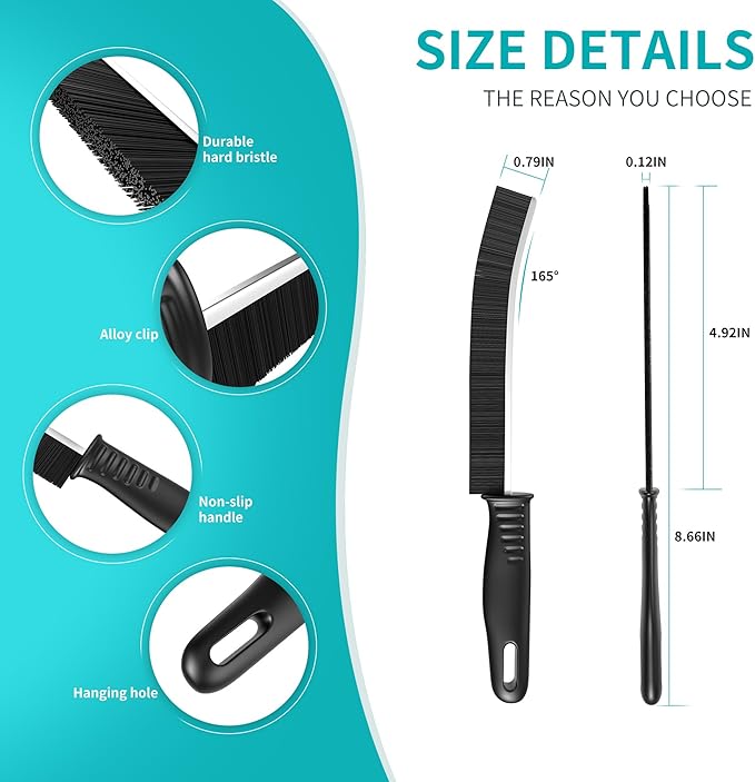 Hard Bristle Crevice Cleaning Brush for Household Use, Multifunctional Crevice Cleaning Tool, Home Essentials, Upgraded Gap Cleaning Brush for Bathroom, Kitchen, 6Pcs