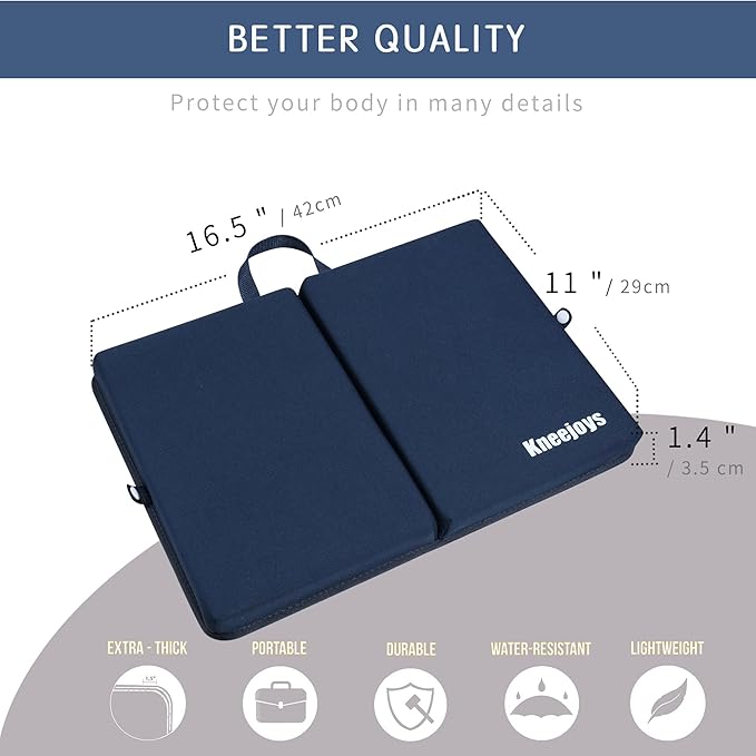 Women & Men Knee Pad - Bath Kneeler with Baby & Garden Kneeling Pads, Yoga Knee Cushion (Nave Blue)