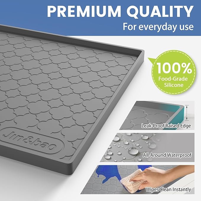 Jin&Bao Waterproof Under Sink Mat 31" x 19", Thick Silicone Mat Cabinet Protector for Kitchen and Bathroom, Shelf Liner, Home Organizer and Storage, Multipurpose Tray for Gadgets and Essentials