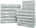 Hencely 18-Piece Bath Towel Set - High Absorbency, Quick Drying - 100% Soft Turkish Cotton - 6 Bath Towels, 6 Hand Towels, 6 Washcloths - Bathroom, Home, Hotel, Spa, and Gym - 18-Pack Light Green