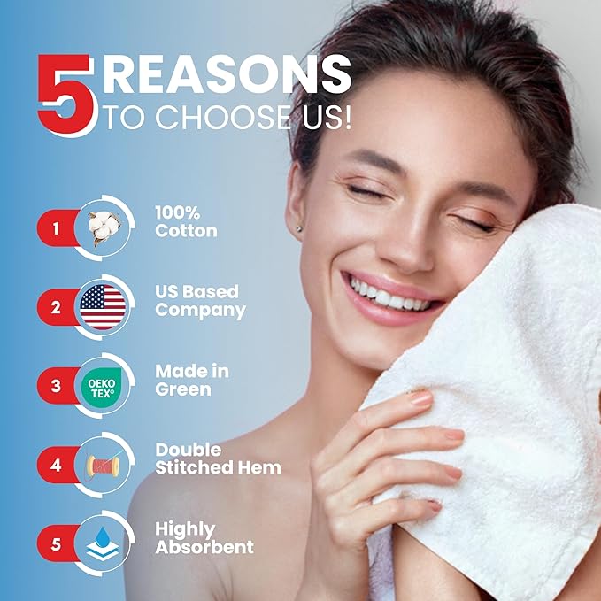 Infinitee Xclusives Luxury Wash Cloths for Showering [13x13] – 100% Cotton Washcloths [Pack of 4], Soft and Absorbent Face Towels for Bathroom Wash Clothes, Gym, and Spa (Charming Grey)