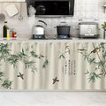 SK Studio Short Curtains for Kitchen, Cabinet Shelf Dust-Proof Blackout Tier Cafe Curtain Under Sink Skirt for Bathroom Laundry Room Style 20, 31.5" W x 31.5" H
