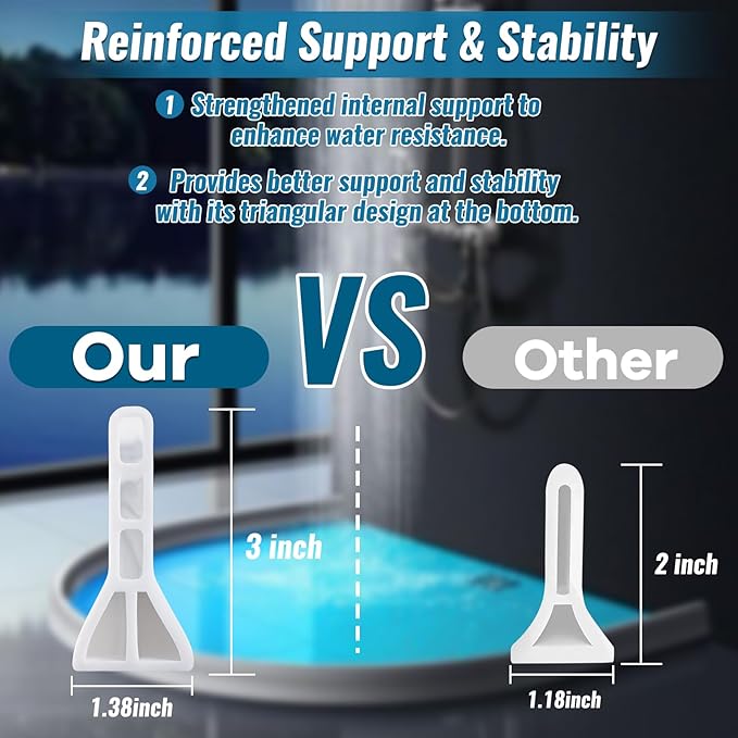 3" High Shower Threshold Water Dam 67" Long Collapsible Shower Water Splash Guard Self-adhesive Shower Barrier Bath Water Stopper To Keep Dry and Wet Separation Bathroom Kitchen (5.6Ft)