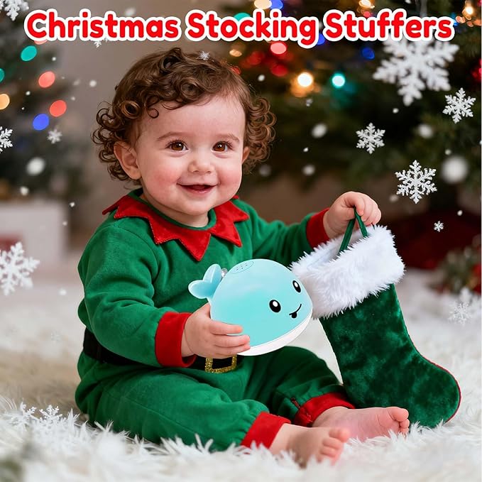 Baby Bath Toys 6-12-18 Months - Christmas Stocking Stuffers For Kids Ages 1-3 1 2 3 Year Boy Girl Gifts, Infant Baby Gifts Light Up Whale Bath Toy Sprinkler, Bathtub Water Pool Toy For Toddlers
