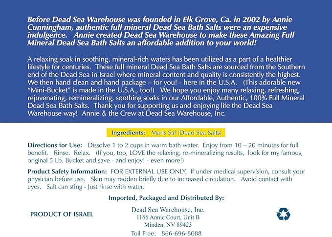 Dead Sea Warehouse - Dead Sea Salts for Soaking - 100% Dead Sea Mineral Bath Salts - Great for Soothing Muscles Aches, Relaxation, Alleviate Skin Issues - Unscented - 2 lbs - 2 Pack