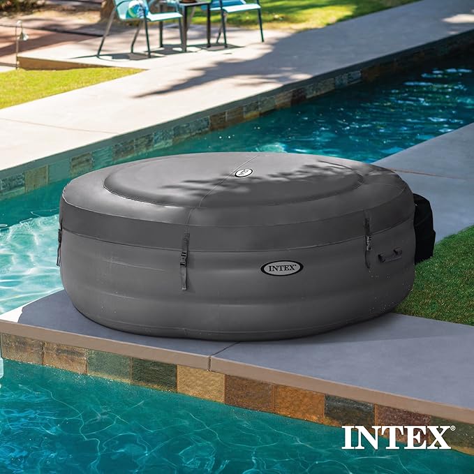 INTEX SimpleSpa Inflatable Hot Tub, 6 Person Jet Massage Spa with Built-in Pump and Cover - Portable Outdoor Tub with Bubble Jets for Home, Backyard, and Patio