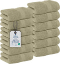 DAN RIVER 12-Pack Premium 100% Cotton Beige Face Towels – Reusable Face Towel Set, Soft & Absorbent Thin Wash Cloths for Bathroom & Body – Hand and Face Towels, 550 GSM (12x12 in)