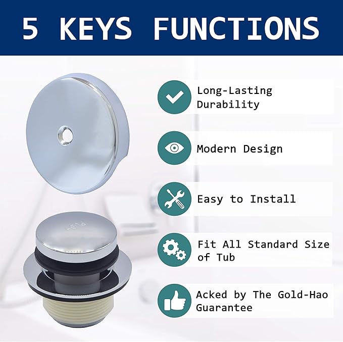 Tip-Toe Bath Drain Trim Kit (Chrome)