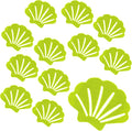 30 Pcs Non Slip Bathtub Stickers Green Adhesive Decals Sea Shell Shape Shower Stickers for Floor, Ladders, Bath Tub, Stairs, Bathroom