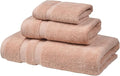 SOFE H&L | Olea Luxury Turkish Cotton Bath Towels Set of 3 : 1 Bath Towel, 1 Hand Towel, 1 Wash Cloths, Blush | Thick, Premium, Soft, Durable, Absorbent - Hotel Quality Towel Sets for Bathroom