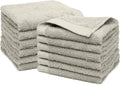 100% Cotton Washcloths Set 13” x 13” | Silver Towels | Set of 12 Ultra Soft and Highly Absorbent Washcloths Sets for Bathroom, Gym, Hotel, Spa | Machine Washable Face Towel