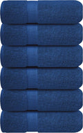Infinitee Xclusives Hand Towels for Bathroom - Set of 6 (16x28 inches) 600 GSM, 100% Cotton Ultra Soft, Quick Drying, Hotel Quality Hand Towel Set (Tranquil Navy)