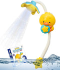 Yellow Duck Water Spray Suction Cup Toddler Bath Toy for Boys and Girls - 18+ Months and Up - Features Waterproof Recycling Water Pump with Multi-Spray Modes for Bathtime Water Play in Bathtub