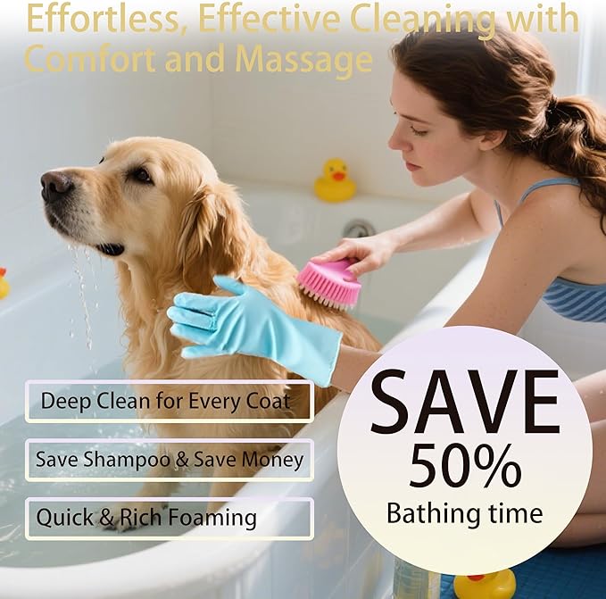 6PCS Pet Grooming Gloves |Pet Bath Brush|Pet Washing Gloves|Dog Bath Supplies|Dog Bath Brush | Dog Bath Gloves |for Bathing and Massaging Dogs and Cats