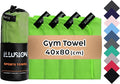 illusion Small Microfiber Gym Towels for Men and Women Active Sports (32" L x 16''W)-Lightweight Quick Dry Gym Towel for Sweat-Workout Towels Ideal for Yoga, Camping, Running, and Outdoor Activities