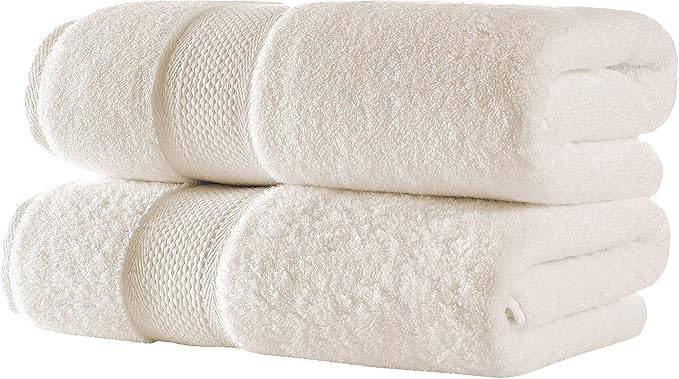 BAGNO MILANO Turkish Towels, Ultra Soft, Plush Luxury Turkih Cotton Bath Towels, Quick Dry Towel Set Made in Turkey (Cream, 6 Pcs Towel Set)