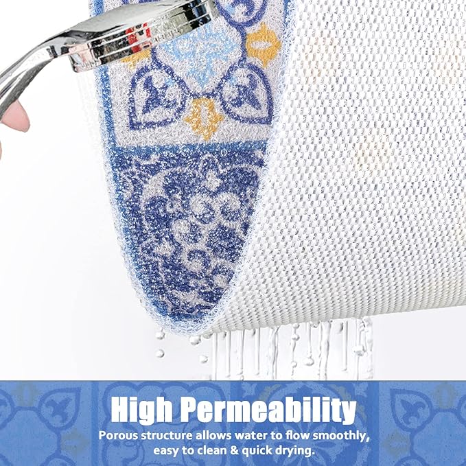 Shower Mat Bathtub Mat Non-Slip - 36x36 Inch, Soft Comfort Bath Mat with Drainage Holes, PVC Loofah Massage Bathmat for Shower, Tub, Bathroom, Wet Areas, Quick Drying