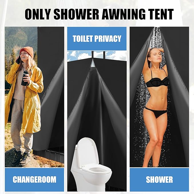 MABOZOO Privacy Tent and Foldable Shower Base Set, Portable Shower Pan with Tent and Drain Pipe, Camping Bath System for RV, Camping, Boat. Patent Pending