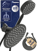 HammerHead Showers® Solid Metal Dual Shower Head Combo – MATTE BLACK – 8 Inch Rainfall High Flow Shower Head & Handheld Shower Head High Pressure with Hose 6ft - Hotel-Like Double Shower Heads