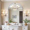 Arched Mirror 30"x40", Bathroom Mirror, Wall Mounted Vanity Mirror with Arch Metal Frame for Bathroom, Over Sink, Bedroom, Living Room, Deep Frame, Silver