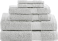 Comfort Spaces Turkish Bathroom Towel Set 6 Piece Luxury Bath Towel Set 2 Hand Towel for Bathroom 2 Washcloth 2 Large Bath Towel Sets Long Staple Soft Quick Dry Towel Set Light Grey