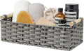 GRANNY SAYS Wicker Baskets for Storage, Wicker Baskets for Shelves, Waterproof Toilet Tank Topper, Toilet Paper Basket for Back of Toilet, Gray