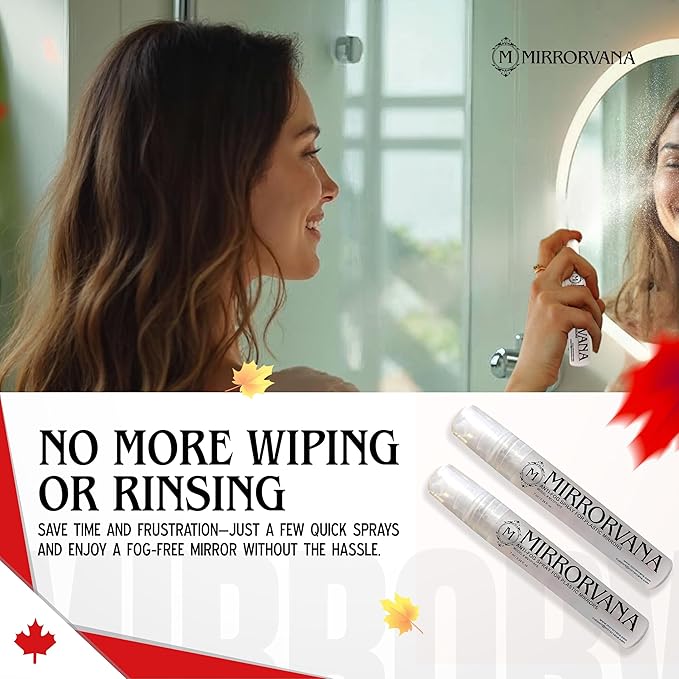MIRRORVANA Anti Fog Spray for Shower Mirror (1 Bottle) - Maintains Fog Free Bathroom Shaving Mirrors for Men and Women - Long-Lasting Protection from Fogging for a Crystal Clear Reflection (7 ml)