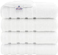 American Soft Linen Luxury 4 Piece Bath Towel Set, 600 GSM 100% Cotton Turkish Bath Towels for Bathroom, 27x54 in Extra Large Bathroom Shower Towels, White