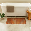 Teak String Shower Mat,Wood Non Slip Bath Mats for Bathroom, Quick Dry Bath Tub Mat for Spa, Sauna, Pool, Hot Tub Flooring Decor and Protector(19.7" W x 31.5" L)