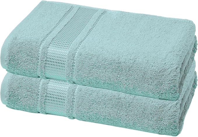 Melissa Linen, 2 Piece Hand Towel Set, 100% Turkish Cotton Face Hand Towels for Bathroom, 20 in x 35 in, Absorbent, Quick Dry, Durable and Soft, Spa and Hotel Quality, Aqua Green