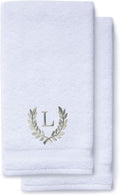 Decorative and Monogrammed Hand Towels for Bathroom Kitchen Makeup | Personalized Gift for Wedding-Bridal | Roman Font Custom Luxury Turkish Towel | Spa Collection, Oversized, 16 X 30 Inch, Set of 2