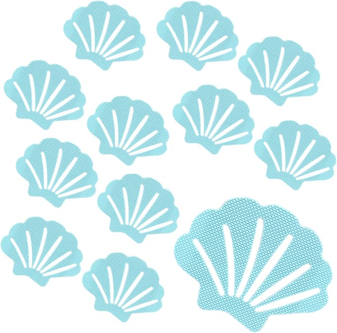 Bathtub Stickers Non Slip, Shell Shaped Tubs Safety Shower Treads, Adhesive Sticker for Bathroom Bathtub, Shower Floor,Blue (30Pcs)