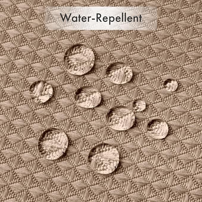 AmazerBath Taupe Shower Curtain Waffle Textured, Fabric Shower Curtain Tan Thick Heavy Duty 240GSM Hotel Quality Bathroom Shower Curtains, 72 x 72 Inches