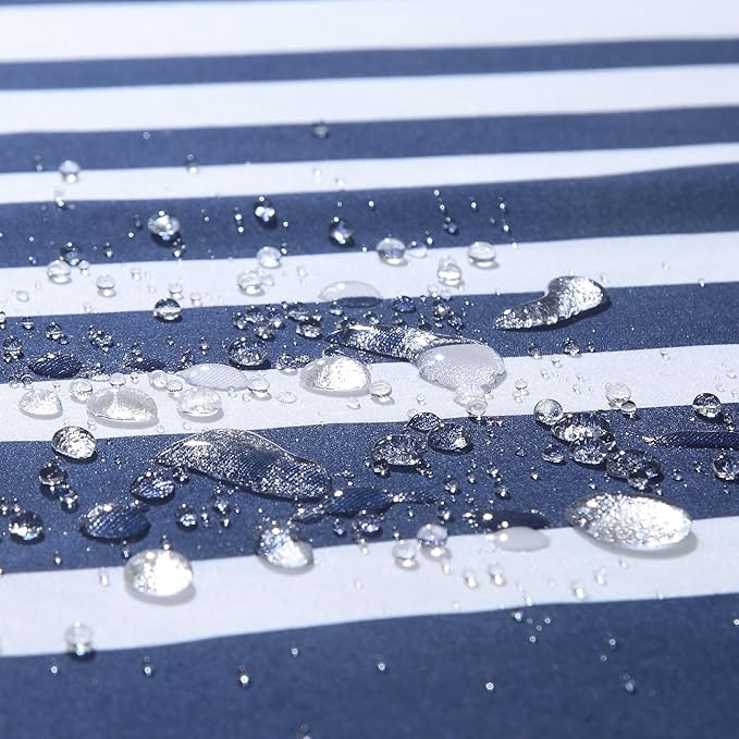 Blue Shower Curtain 78 Inches Long, Modern Navy Blue and White Stripe Waterproof Polyester Shower Curtains for Bathroom, 72x78 Inches