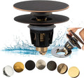 Artiwell Universal Bathroom Sink Drain Stopper, Fits Most Pop-Up Drains for Vessel Sink Lavatory Vanity, Sink Drain Strainer with Detachable Hair Catcher, Tested by Plumber in US (Oil Rubbed Bronze)