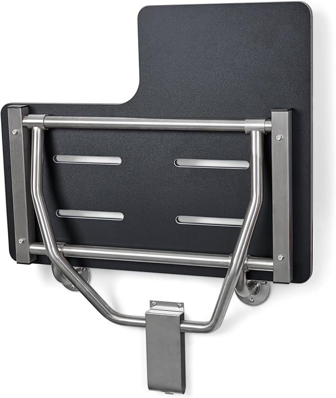 Seachrome 26" x 22.5” Black Reversible Folding Transfer Tub/Shower Seat, ADA Compliant