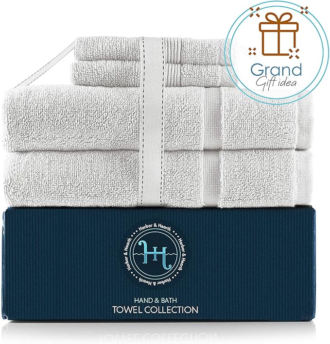 Hearth & Harbor Bath Mat Towels - 100% Ring Spun Cotton Luxury Towels - Ultra Soft & Highly Absorbent, Bathroom Towels, Floor Mat - White