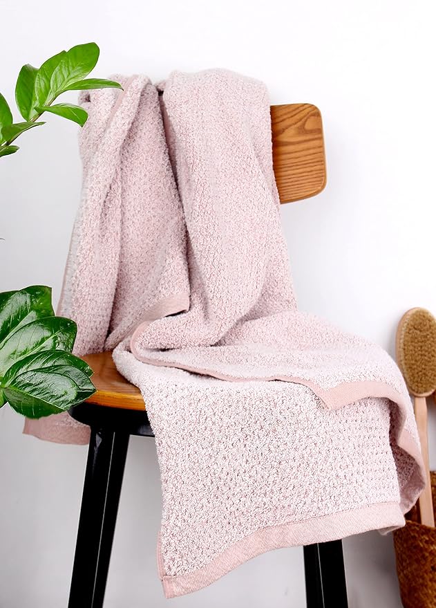 Diamond Jacquard Bath Sheet 6 PC Set Rose -2 Bath Sheet, 2 Hand Towel, 2 Wash Cloth