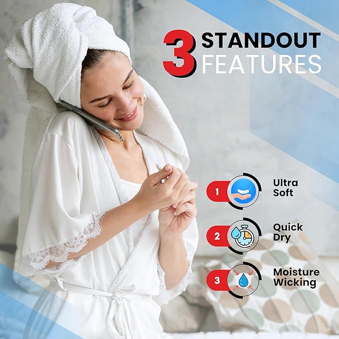 Infinitee Xclusives Luxury 100% Cotton Towel Set – 8 Piece Bathroom Towel Set (2 Bath Towels, 2 Hand Towels, 4 Washcloths) – Soft & Absorbent Towels for Bathroom (Shadow Grey)