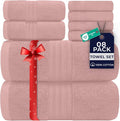 DAN RIVER 8 PC Luxury Bath Towels for Bathroom, 2 Bath, 2 Hand, and 4 Wash Cloths, 600 GSM 100% Ring Spun Cotton Towel Set, Highly Absorbent, Gym, Hotel, and Spa, Dusty Rose