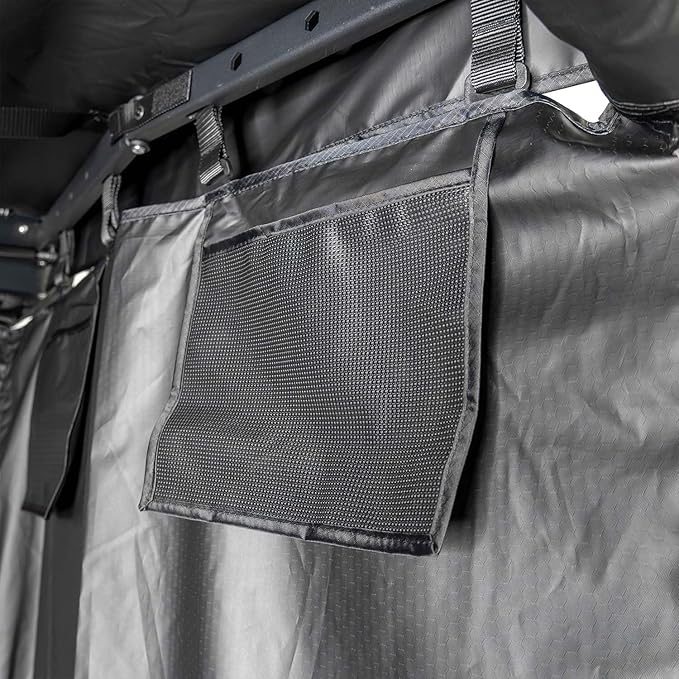 OPENROAD Car Side Shower Awning V2 - Portable Bathroom Shower Room for SUV Camping, Restroom, Changing, Privacy Shelter Shower Tent, Quick Setup, Aluminum Alloy Frame, LED Light, Storage Pockets