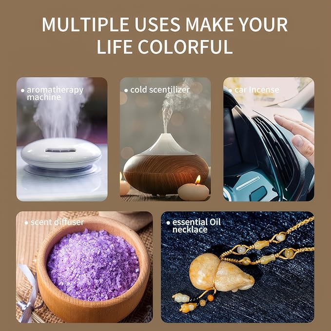 6 Pcs Fragrance Essential Oils Set - Lavender, Rose, Vanilla, Sandalwood, Freesia & Deep Ocean - 100% Pure Aromatherapy Oils for Relaxation, Sleep & Mood - Therapeutic Grade, Undiluted, Gift Ready