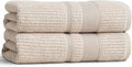 Preston Lane Douro Hand Towel Set – 2 Pack Luxury Cotton Towels, Ultra Soft & Absorbent, Quick-Dry Spa-Quality Bathroom Towels, Made in Portugal, Clay