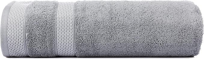 CASA COPENHAGEN Solitaire Mix 6 Pieces Towel Set- Grey Violet + Dusty Blue, 600 GSM 2Bath Towel 2Hand Towel 2Washcloth, Designed in Denmark Made of Soft Egyptian Cotton for Bathroom, Kitchen & Shower