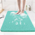 Joyhalo Shower Mats for Showers Anti Slip for Elderly, 32'' x 24'' Non Slip Bath Mat for Inside Shower, Bath Tub Mats for Bathroom Non Slip for Shower, PVC Loofah Bathroom Mats, Aqua