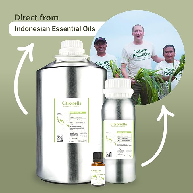 Citronella Essential Oil - Direct from Central Java, Indonesia - Pure Essential Oil for Diffusers and Aromatherapy | 100% Pure Therapeutic Grade (8oz)