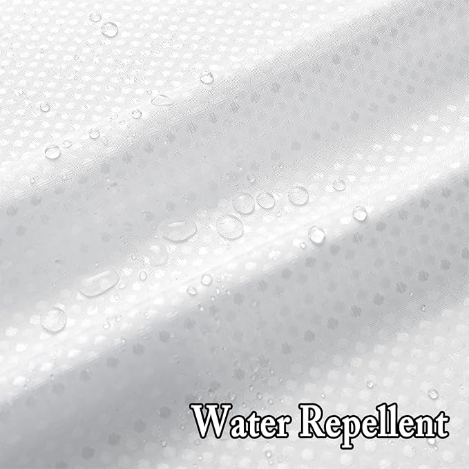 Gibelle Long Shower Curtain 72x80, Waffle Weave Bathroom Shower Curtain with Snap-in Fabric Liner Set, No Hooks Needed, Hotel Style with Mesh Top Window, White