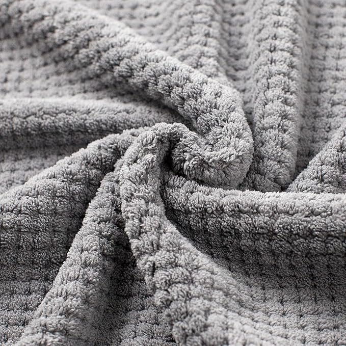 Extra Large Bath Towels Set for Bathroom 30x60 Inches Super Soft Light Weight Quick Dry Microfiber Shower Towels (Grey,6 Piece)